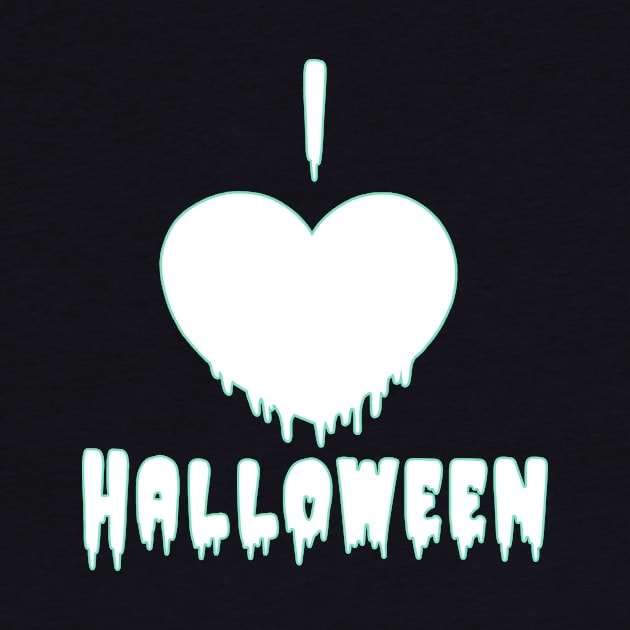 I Heart Halloween drip pastel goth kawaii love white font by xenotransplant